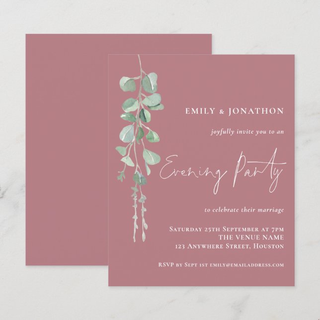 Eukalyptus Wedding Abend Party Pink (Vorne/Hinten)