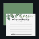 Eukalyptus Wedding Advice Card Postkarte<br><div class="desc">Diese grüne Eukalyptus-Hochzeitsratenkarte ist perfekt für eine moderne Hochzeit. Das Design bietet Aquarellfarben handgezeichnet elegante botanische Eukalyptuszweige und Blätter. Diese Karten sind ideal für Hochzeiten,  Brautparty,  Babydusche,  Graduiertenfest u.v.m. Personalisieren Sie die Karten mit den Namen der Braut und Bräutigam,  den Eltern,  die Sie werden oder Absolvent.</div>