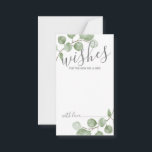 Eukalyptus Wedding Advisor und Wünsche Hinweiskarte<br><div class="desc">Feiern Sie Ihren besonderen Tag mit dieser wunderschönen Hochzeitsratgeber- und Wunschkarte mit dem Titel "Wünsche" in modernem Drehbuch und mit sanften Aquarellfarben Eukalyptus auf weißem Hintergrund dekoriert. Ideal für Hochzeiten,  Babydusche,  Geburtstagsparty,  Brautparty,  Junggeselinnen-Abschied und alle besondere Anlässe.</div>