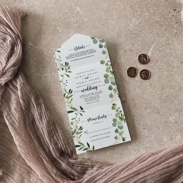 Eukalyptus Wedding All In One Einladung (Von Creator hochgeladen)
