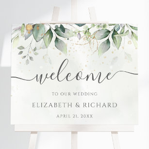 Eukalyptus Wedding Begrüßungszeichen Poster