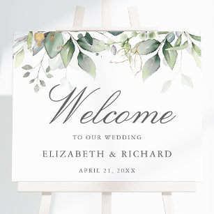 Eukalyptus Wedding Begrüßungszeichen Poster