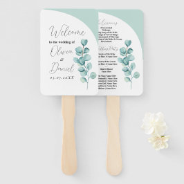 Eukalyptus Wedding Blume Hand Fan Programm Fächer