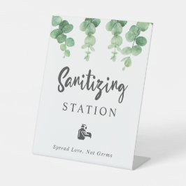 Eukalyptus Wedding Botanical Sanitizstation Sockelschild