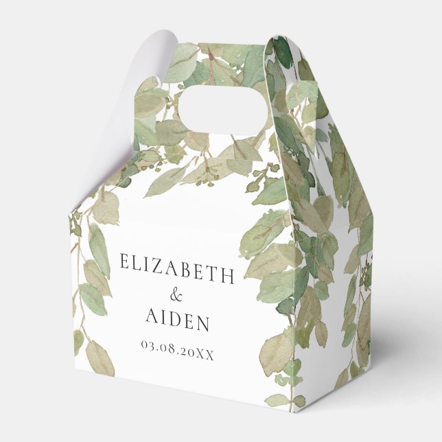 Eukalyptus Wedding Box Geschenkschachtel (Vorderseite)
