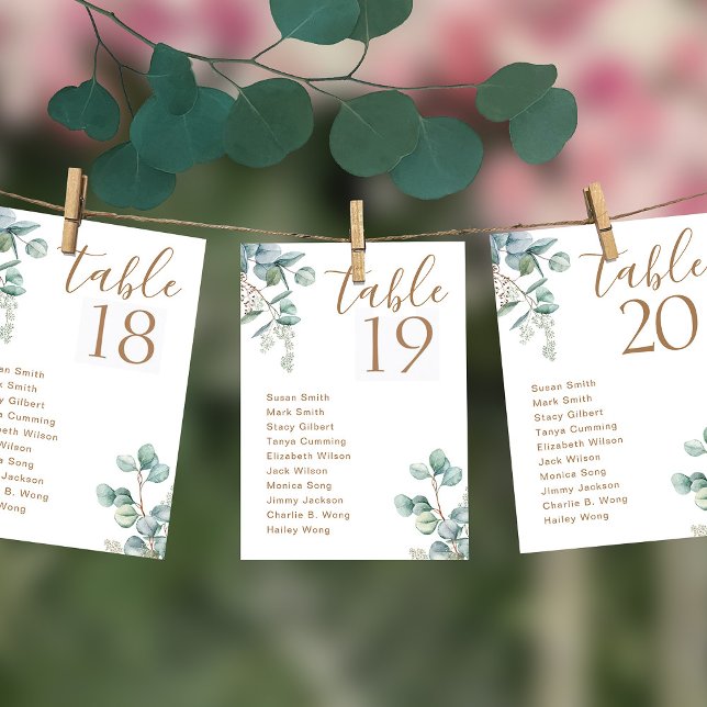 Eukalyptus Wedding Chart Card Karte (Von Creator hochgeladen)