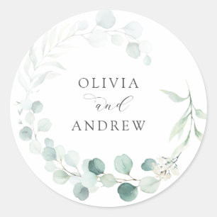 Eukalyptus Wedding Classic Round Sticker