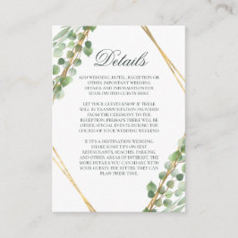 Eukalyptus Wedding Details Eintrittskarte Begleitkarte