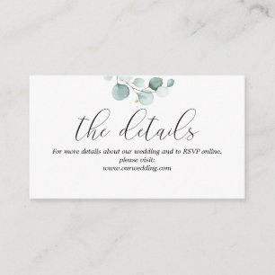 Eukalyptus Wedding Details Website Einschließungsk Begleitkarte