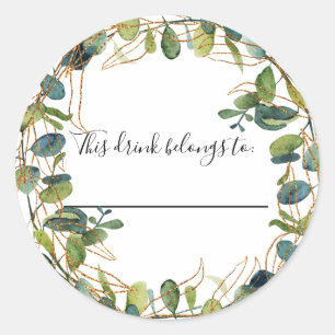 Eukalyptus Wedding dieses Getränk gehört Runder Aufkleber