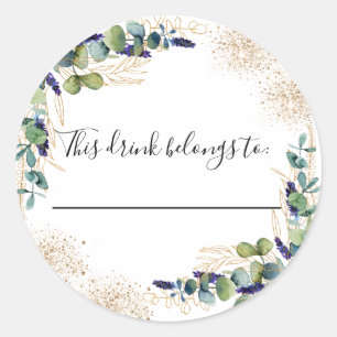 Eukalyptus Wedding dieses Getränk gehört Runder Aufkleber