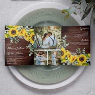 Eukalyptus Wedding Dreifach Gefaltete Einladung