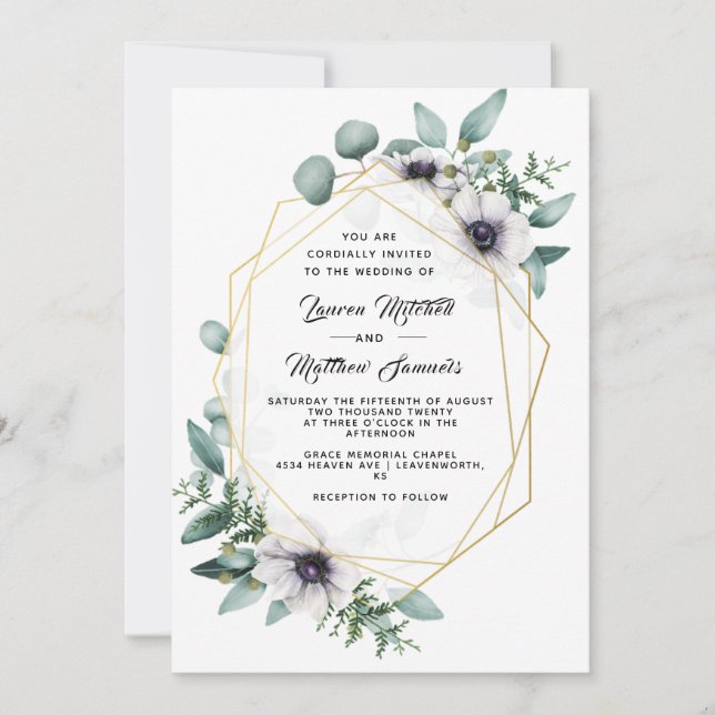 Eukalyptus Wedding Einladung (Vorderseite)