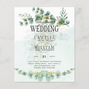 Eukalyptus Wedding Einladung Moderne Vegetation Go Flyer