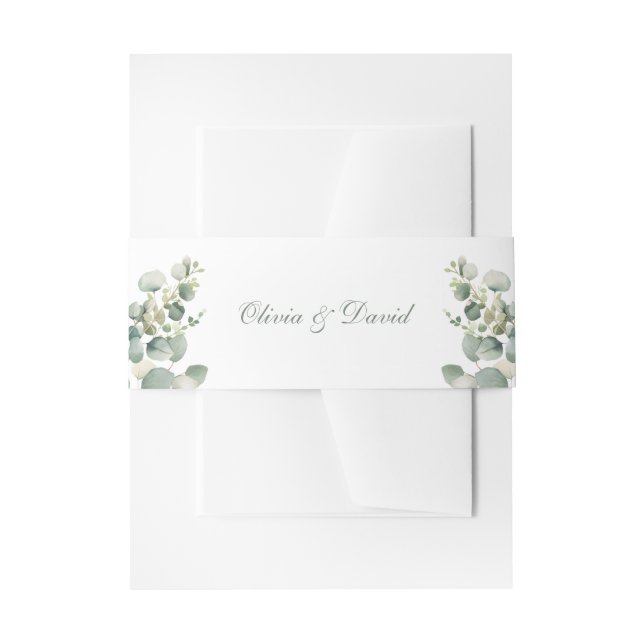 Eukalyptus Wedding Einladungsbanderole (Vorderseite Beispiel)