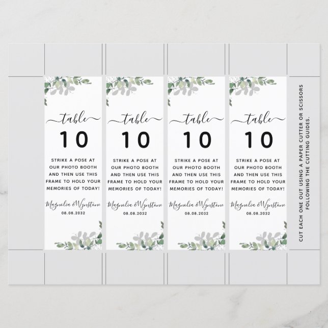 Eukalyptus Wedding Foto Booth Table No Template (Vorderseite)