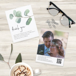 Eukalyptus Wedding Foto QR Code Vielen Dank