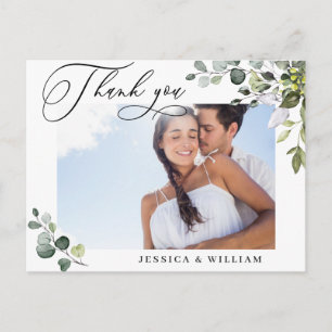 Eukalyptus Wedding Foto Vielen Dank Postkarte