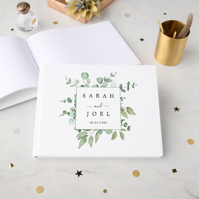 Eukalyptus Wedding Gästebuch (Vorderseite Offen)