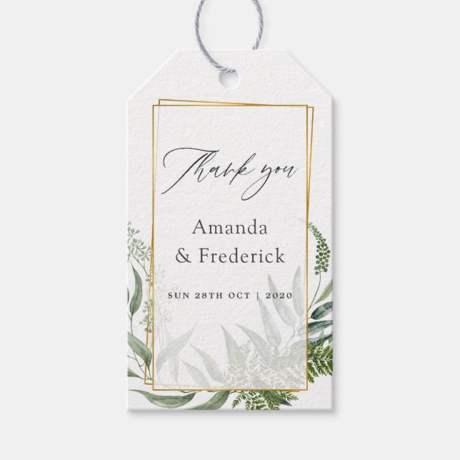 Eukalyptus Wedding Geschenkanhänger (Vorderseite)