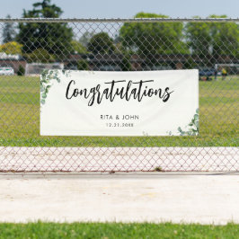 Eukalyptus Wedding Gratulationen Handwriting Banner
