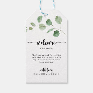 Eukalyptus Wedding Green Delight Willkommen Geschenkanhänger