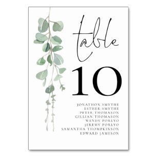 Eukalyptus Wedding Guest Names 3.5x5 Tischnummer
