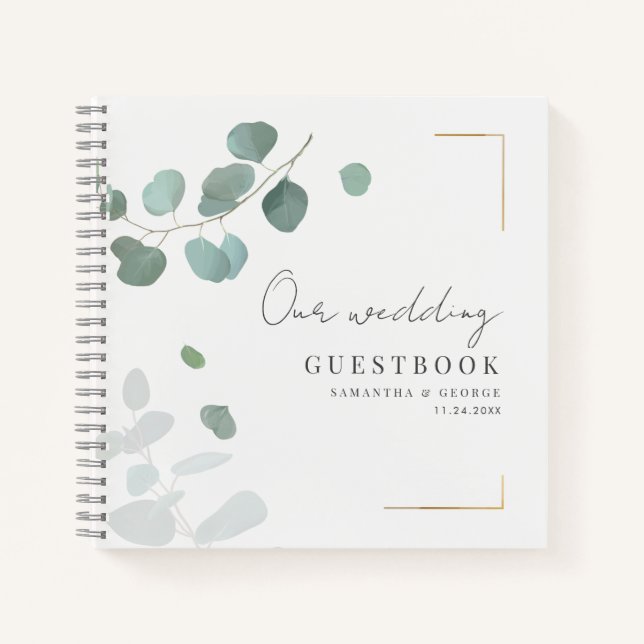 Eukalyptus Wedding Guestbook Notizbuch (Vorderseite)