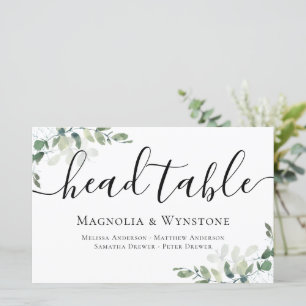 Eukalyptus Wedding Head Table Sign