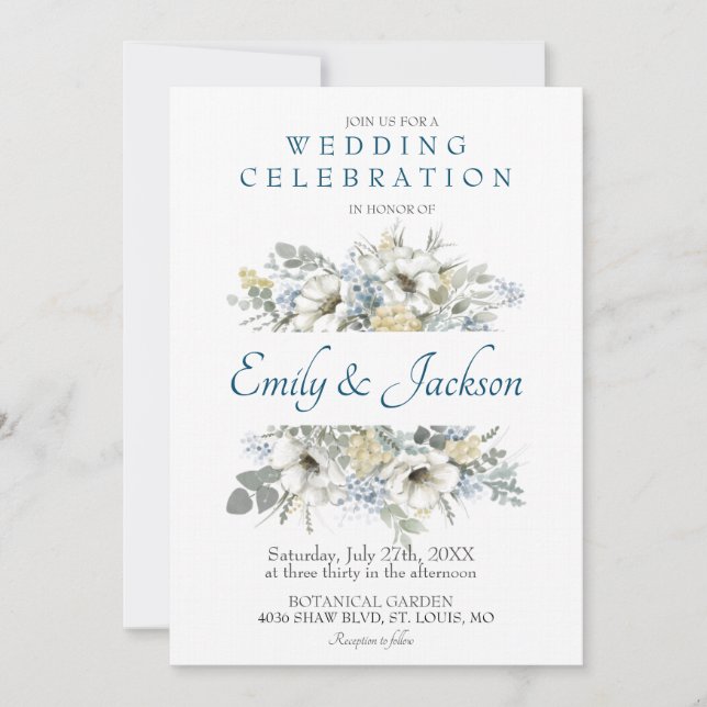 Eukalyptus Wedding Invi Einladung (Vorderseite)