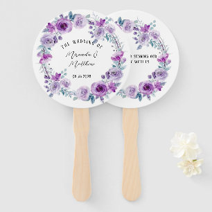 Eukalyptus Wedding lila Watercolor Peonies Fächer
