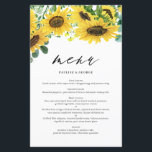 Eukalyptus Wedding Menu Card<br><div class="desc">Fügen Sie dem Tisch Ihres Events einen rustikalen Blumenakzent hinzu,  indem Sie diese Sonnenblumenkarte verwenden. Es zeigt Aquarellbilder von Sonnenblumen und Eukalyptus-Blätter. Personalisieren Sie diese durch Hinzufügen von Namen und Menüdetails. Brautpartys,  Babyduschen,  Geburtstage und ähnliche Party sind die perfekte Wahl für  und Hochzeiten im Herbst.</div>