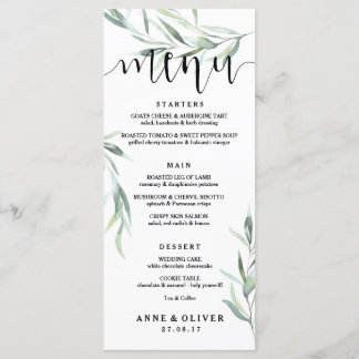Eukalyptus Wedding Menu Card Menükarte