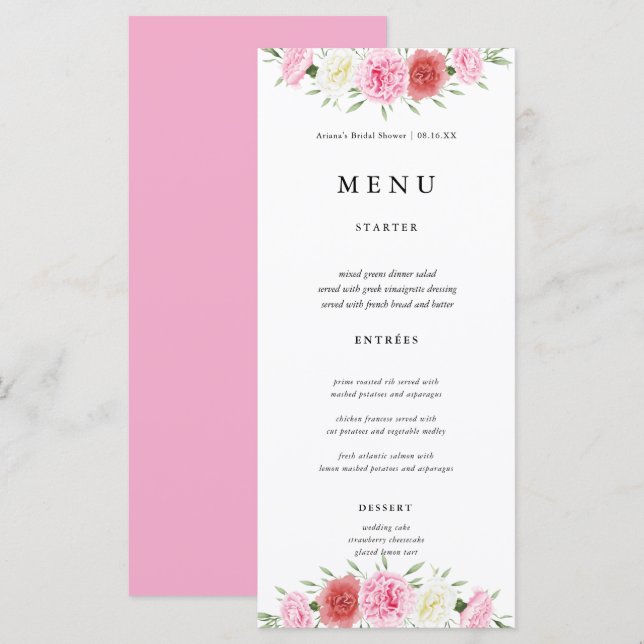 Eukalyptus Wedding Menu Cards Menükarte (Vorne/Hinten)