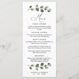 Eukalyptus Wedding Menu, Grüne Hochzeit Menükarte
