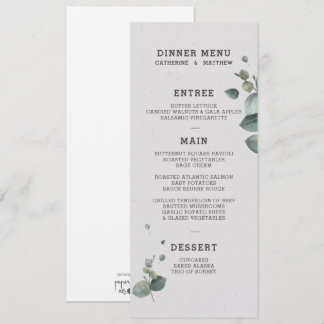 Eukalyptus Wedding Menu Menükarte
