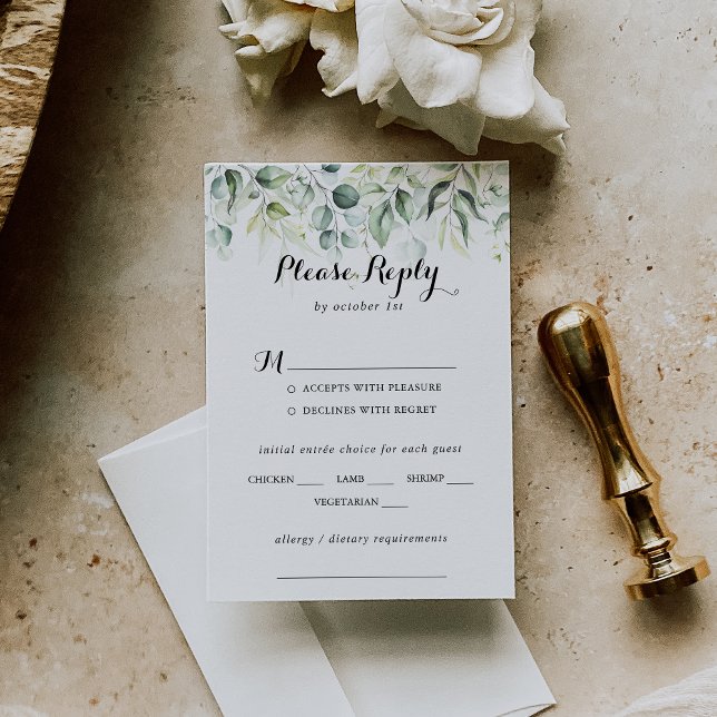 Eukalyptus Wedding Menu UAWG RSVP Karte (Von Creator hochgeladen)