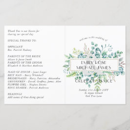 Eukalyptus Wedding Program Greenery Blätter
