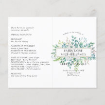 Eukalyptus Wedding Program Greenery Blätter