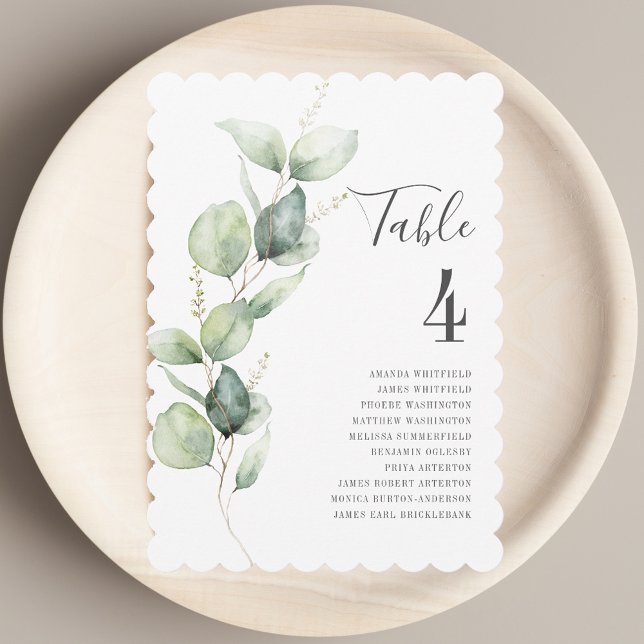 Eukalyptus Wedding Reception Tischnummer (Eucalyptus Wedding Reception Seating Table Number)