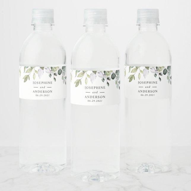 Eukalyptus Wedding Reception Wasser Flasche Etiket Wasserflaschenetikett (Flaschen)
