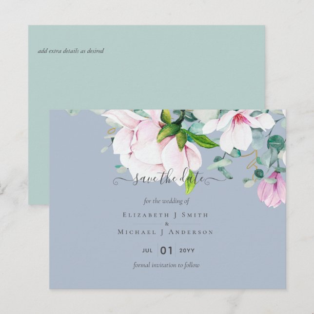 Eukalyptus Wedding Rett Dates Postkarte (Vorne/Hinten)