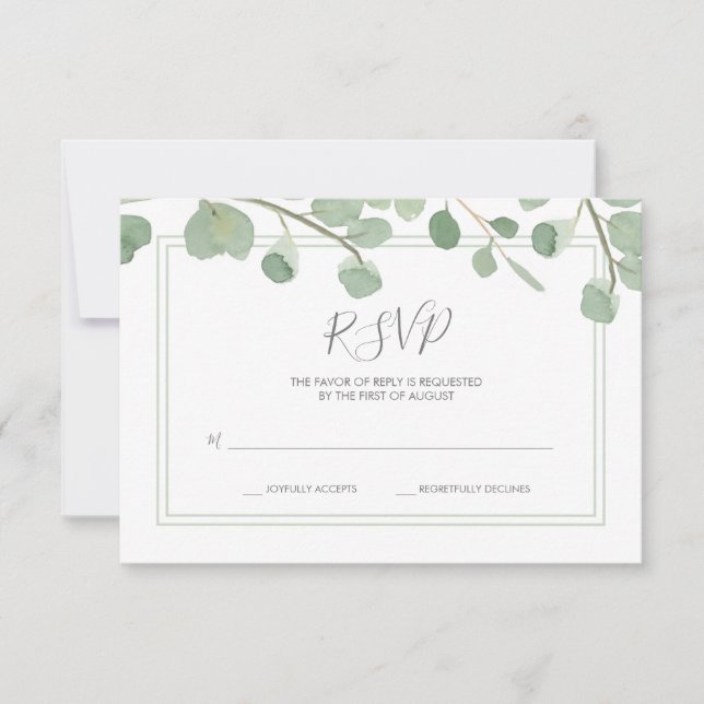 Eukalyptus Wedding RSVP (Vorderseite)
