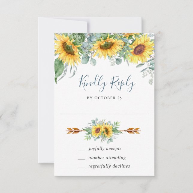 Eukalyptus Wedding RSVP Card (Vorderseite)