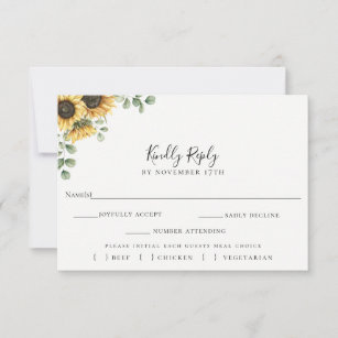 Eukalyptus Wedding RSVP Essenskarte