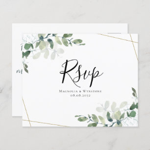 Eukalyptus Wedding RSVP Postcard