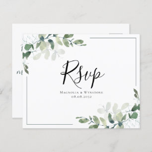Eukalyptus Wedding RSVP Postcard