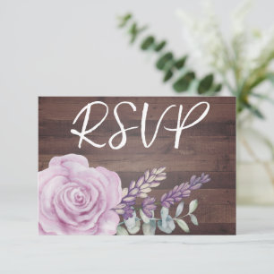Eukalyptus Wedding rustic Wood floral RSVP Karte