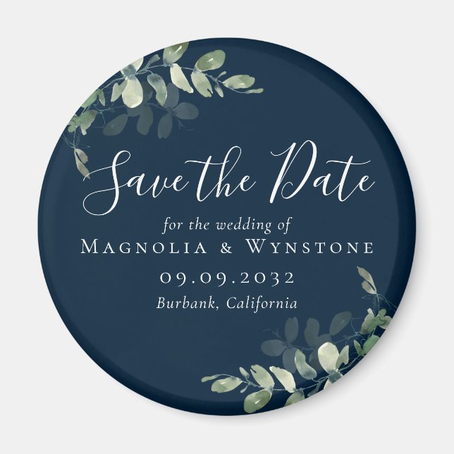 Eukalyptus Wedding Save the Date Magnet (Vorne)