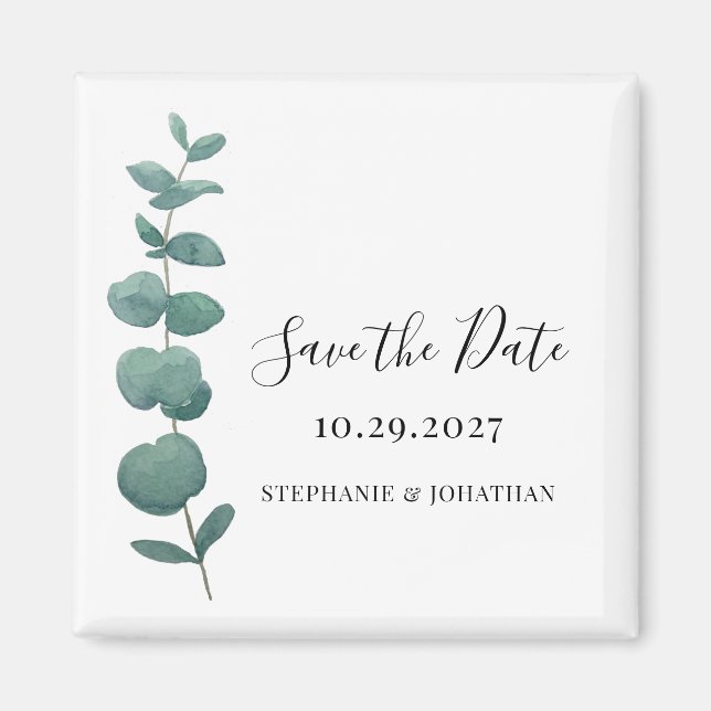 Eukalyptus Wedding Save the Date Magnet (Vorne)